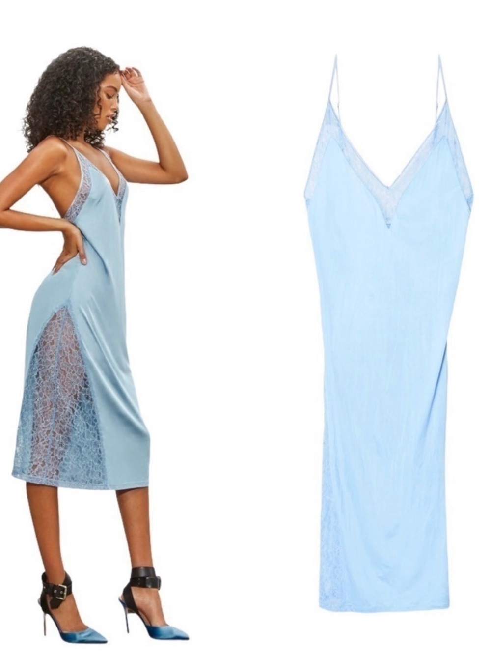 Fleur Du Mal | NWT Luster Jersey Slip in Ice Queen - Size Large